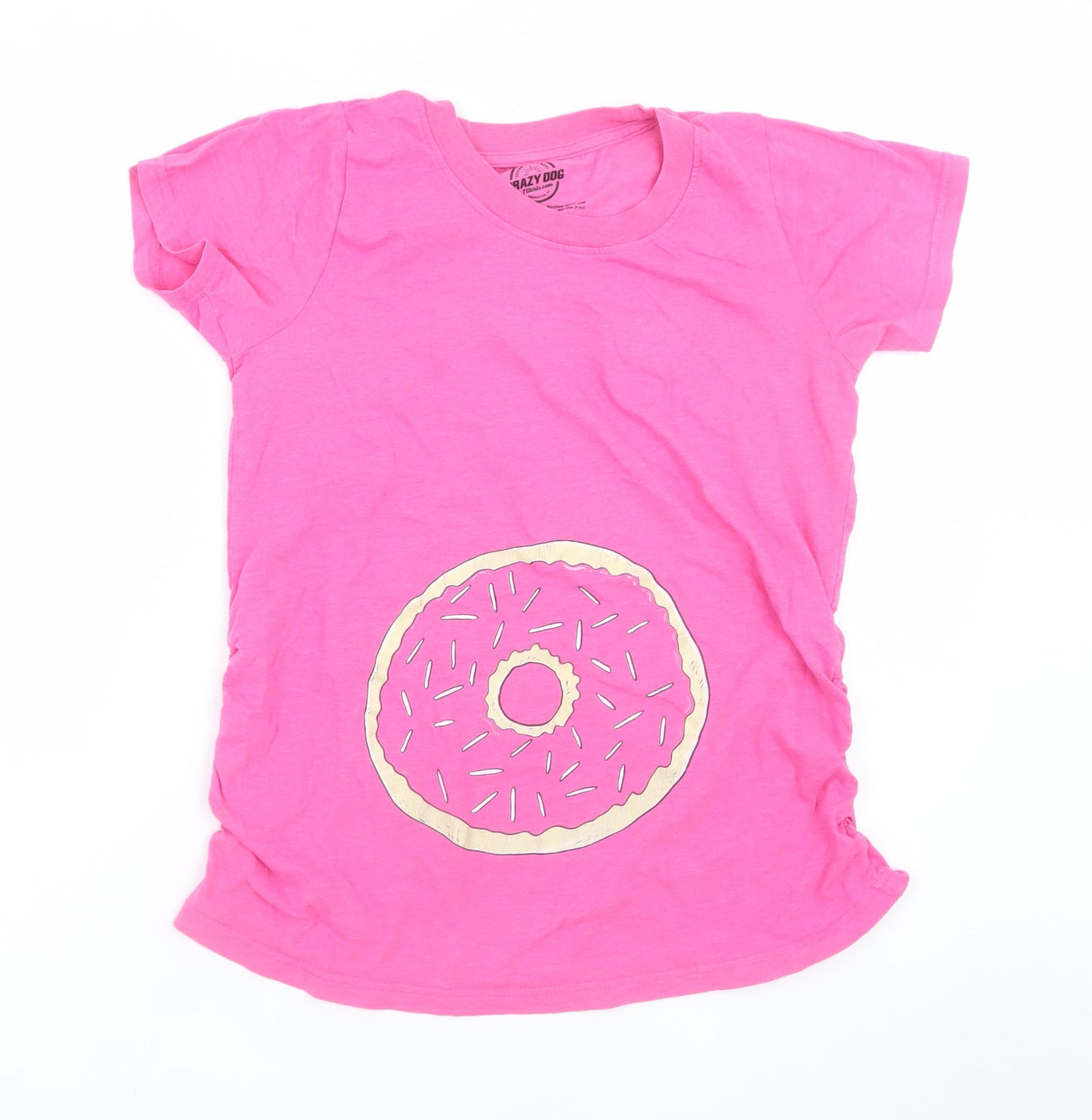 Crazy Dog Women's Pink Donut Print T-Shirt Size S