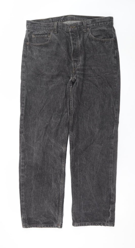 Levi's 501 Men's Black Jeans W36 L34 Straight Fit Denim