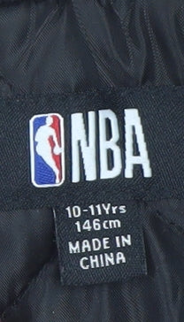 NBA Boys Chicago Bulls Black Red Varsity Jacket 10-11 Years Lined Polyester