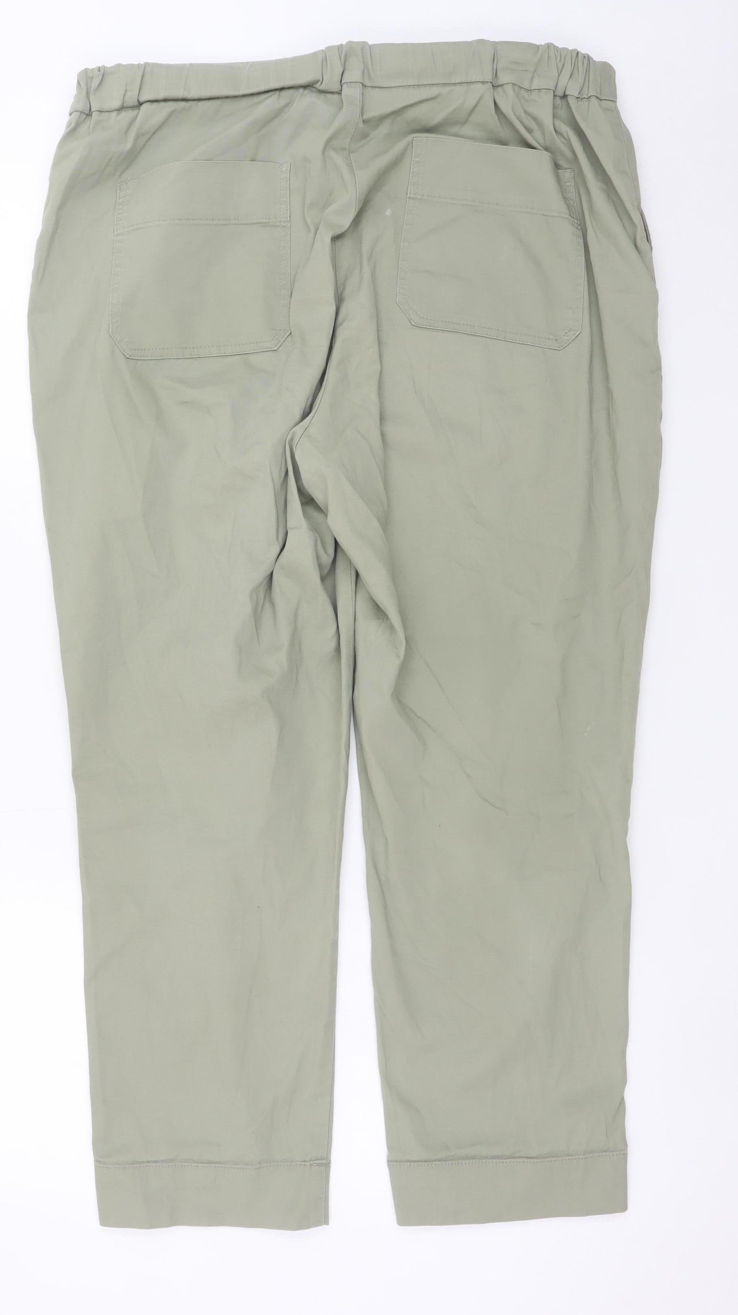 Dunnes Stores Women’s Green Cropped Cotton Trousers L