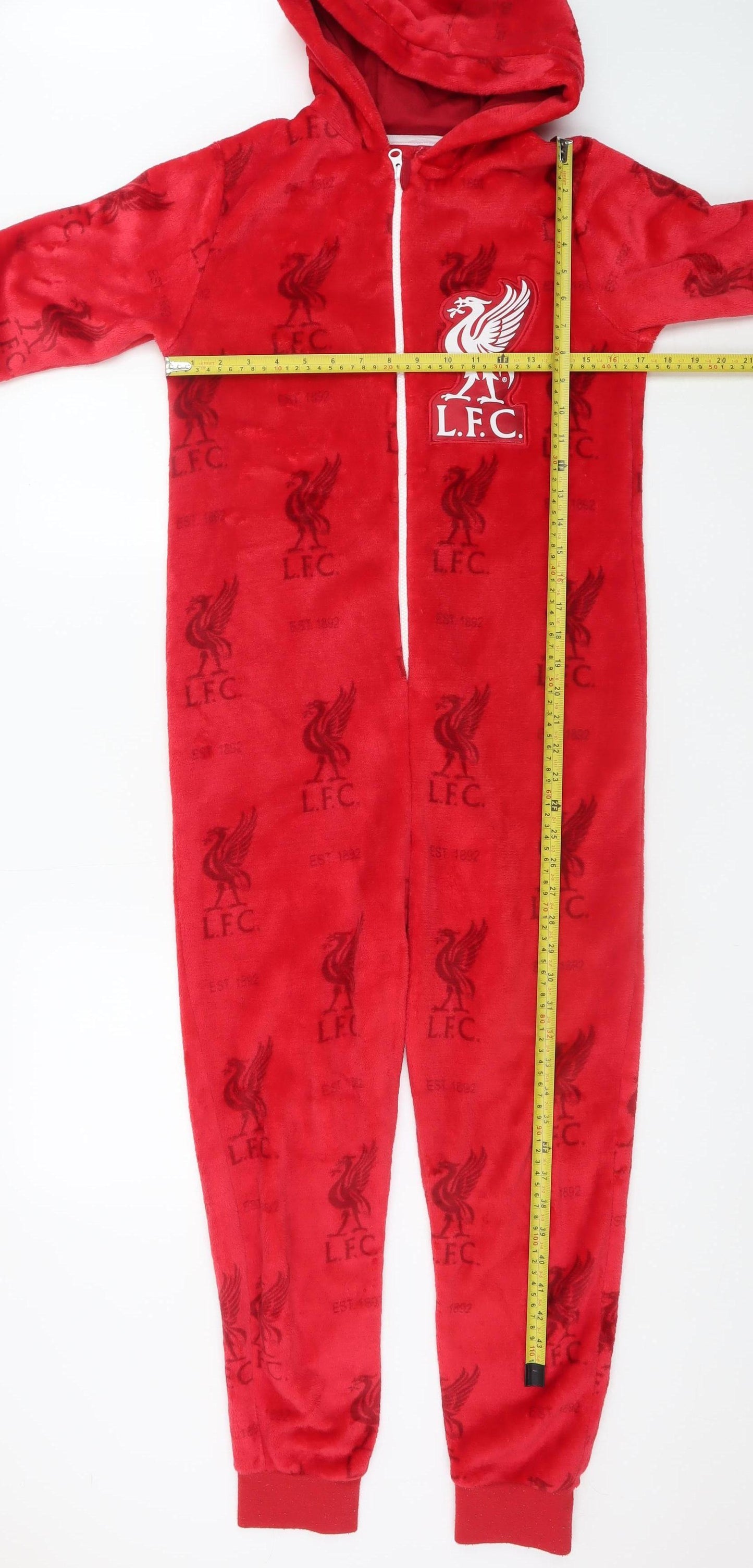 Liverpool FC Boys Red Hooded Fleece One Piece Pyjama 3-3.5 Years