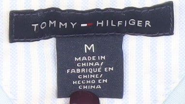 Tommy Hilfiger Women Blue Polo Shirt M Collared Slim Fit