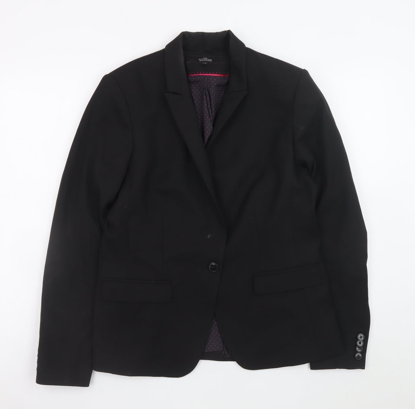 Next Women Black Tailored Single-Breasted Blazer Size 14