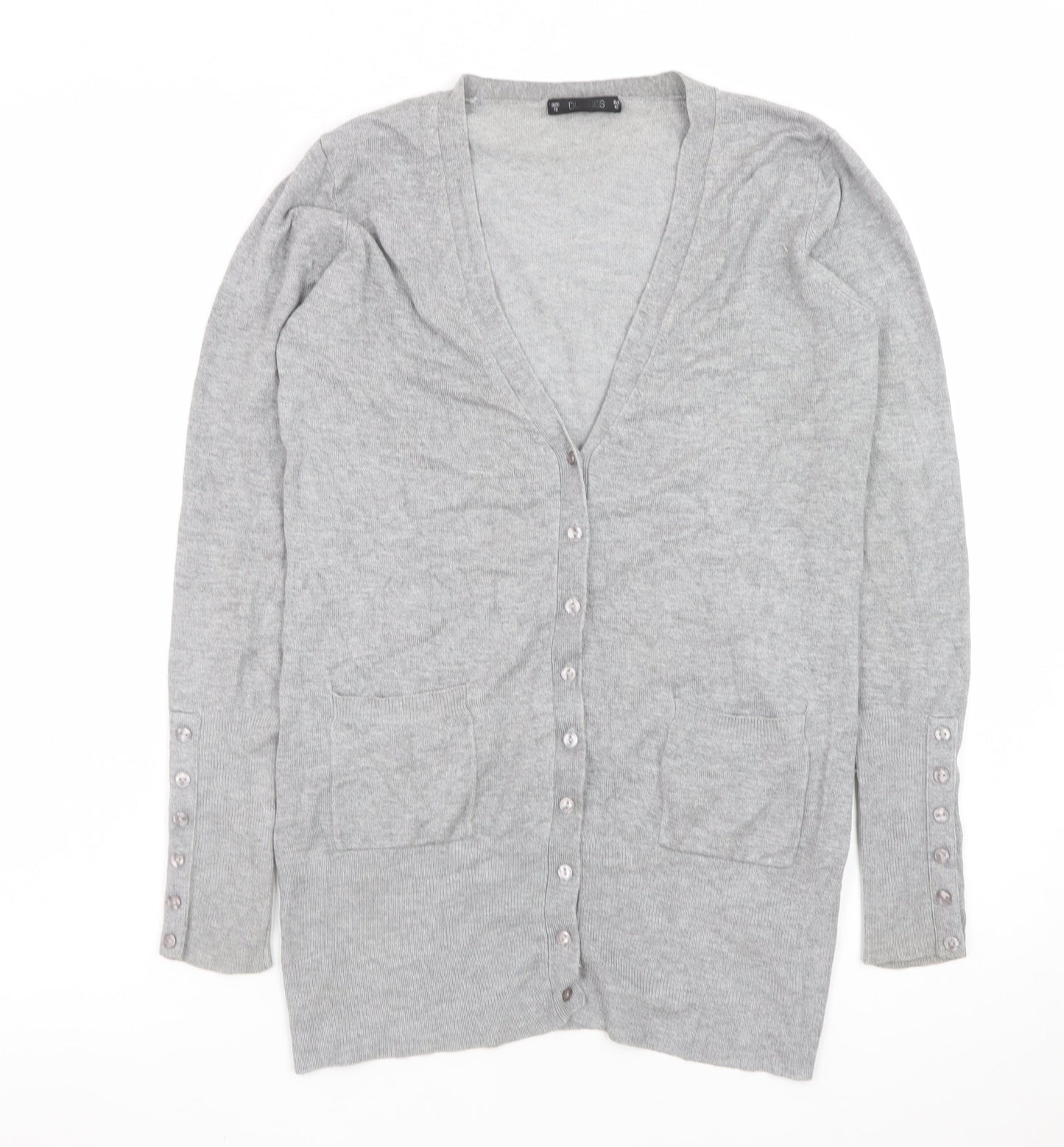 Dunnes Women’s Grey V-Neck Long Sleeve Cardigan Size 12