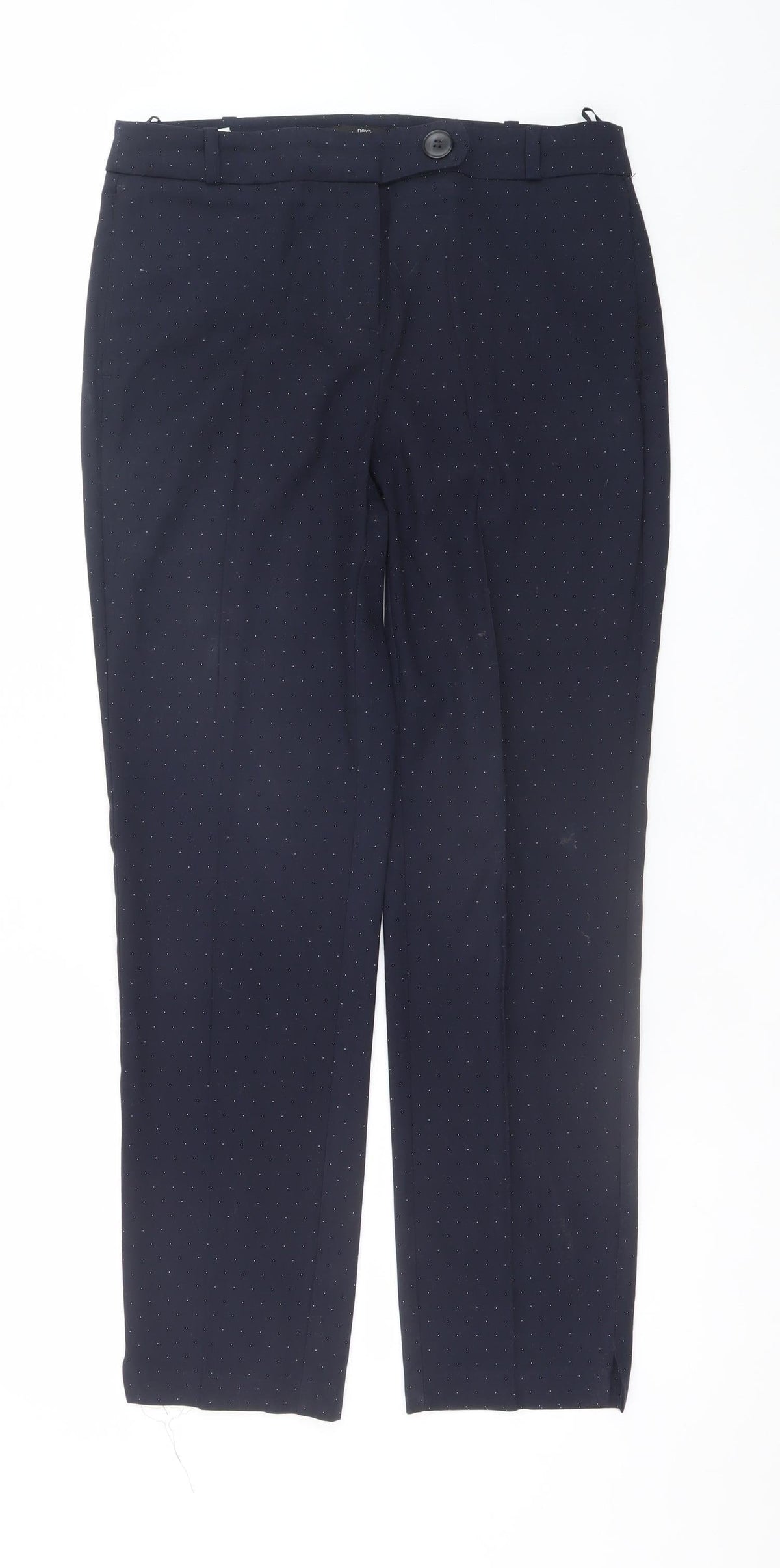 Next Women’s Black Polka Dot Slim Fit Long Length Trousers Size 10L