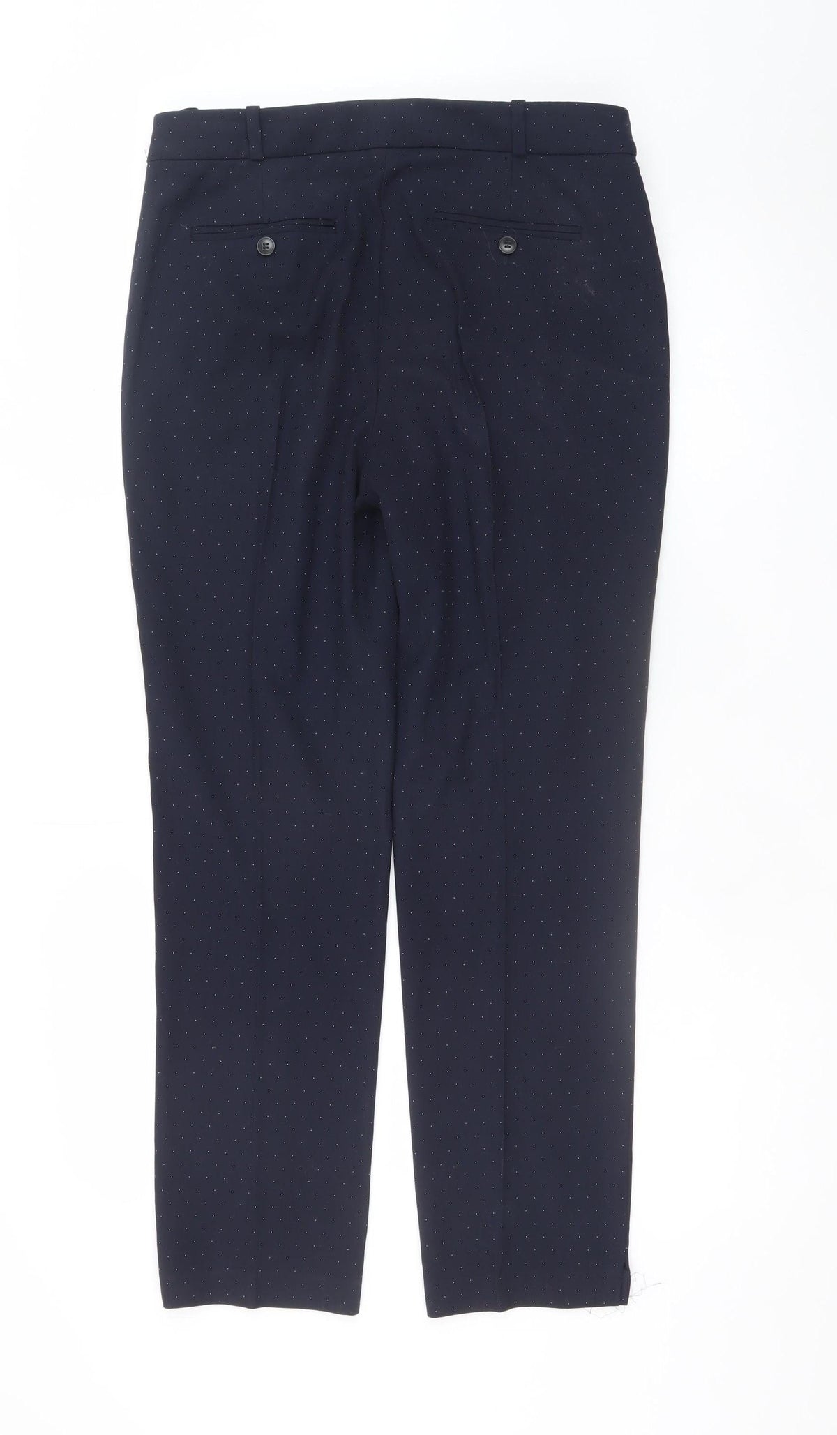 Next Women’s Black Polka Dot Slim Fit Long Length Trousers Size 10L
