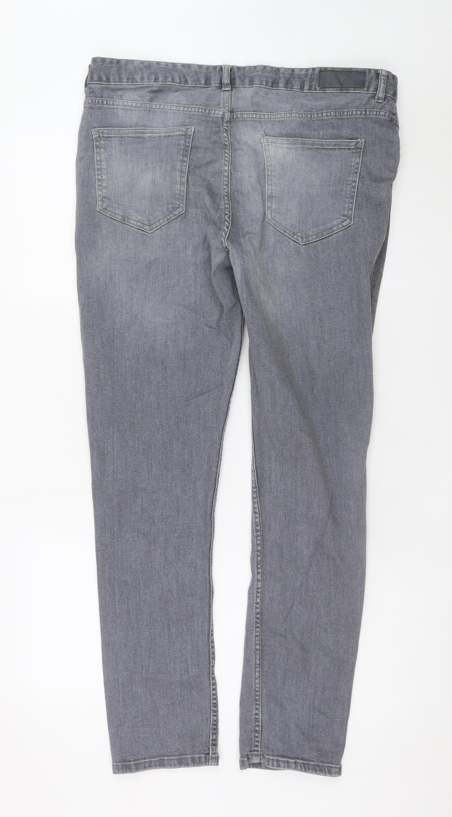 Denim Co Men's Grey Skinny Jeans W34 L32 Slim Fit Denim