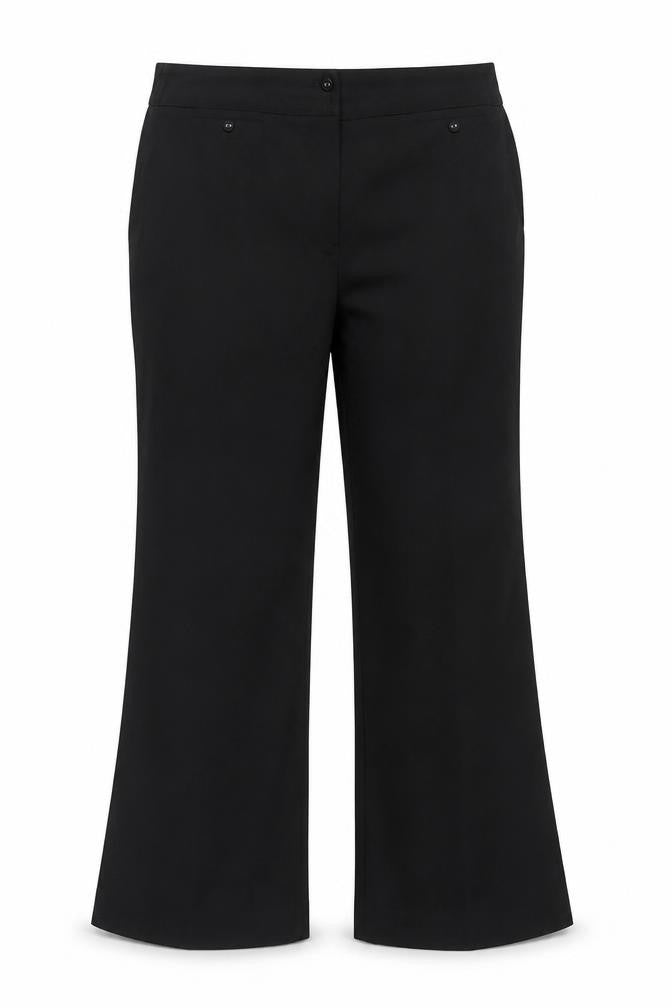 Bonmarché Women Black Size 20 Wide-Leg Stretch Trousers