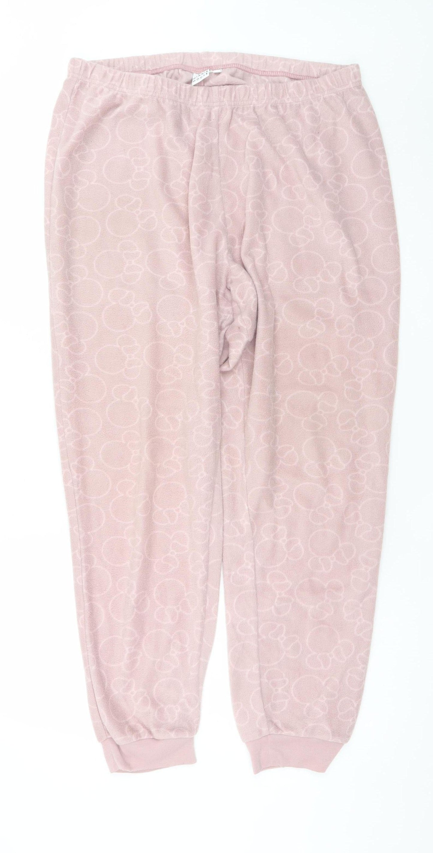 Disney Minnie Mouse Women Pink Fleece Pyjama Pants XXL