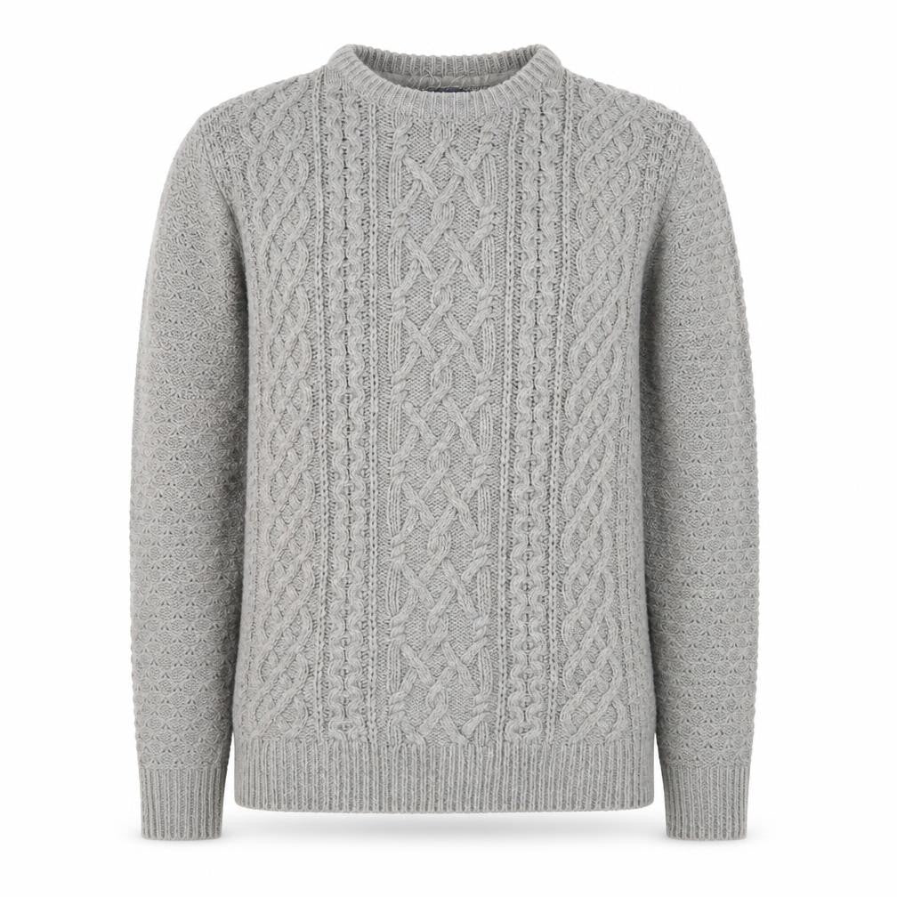 Cedarwood State Women's Grey Cable-Knit Acrylic Jumper Size S