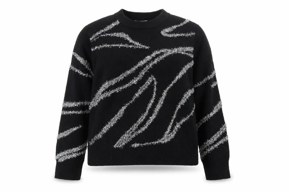 Marks & Spencer Women’s Black Metallic Stripe Knit Jumper XL