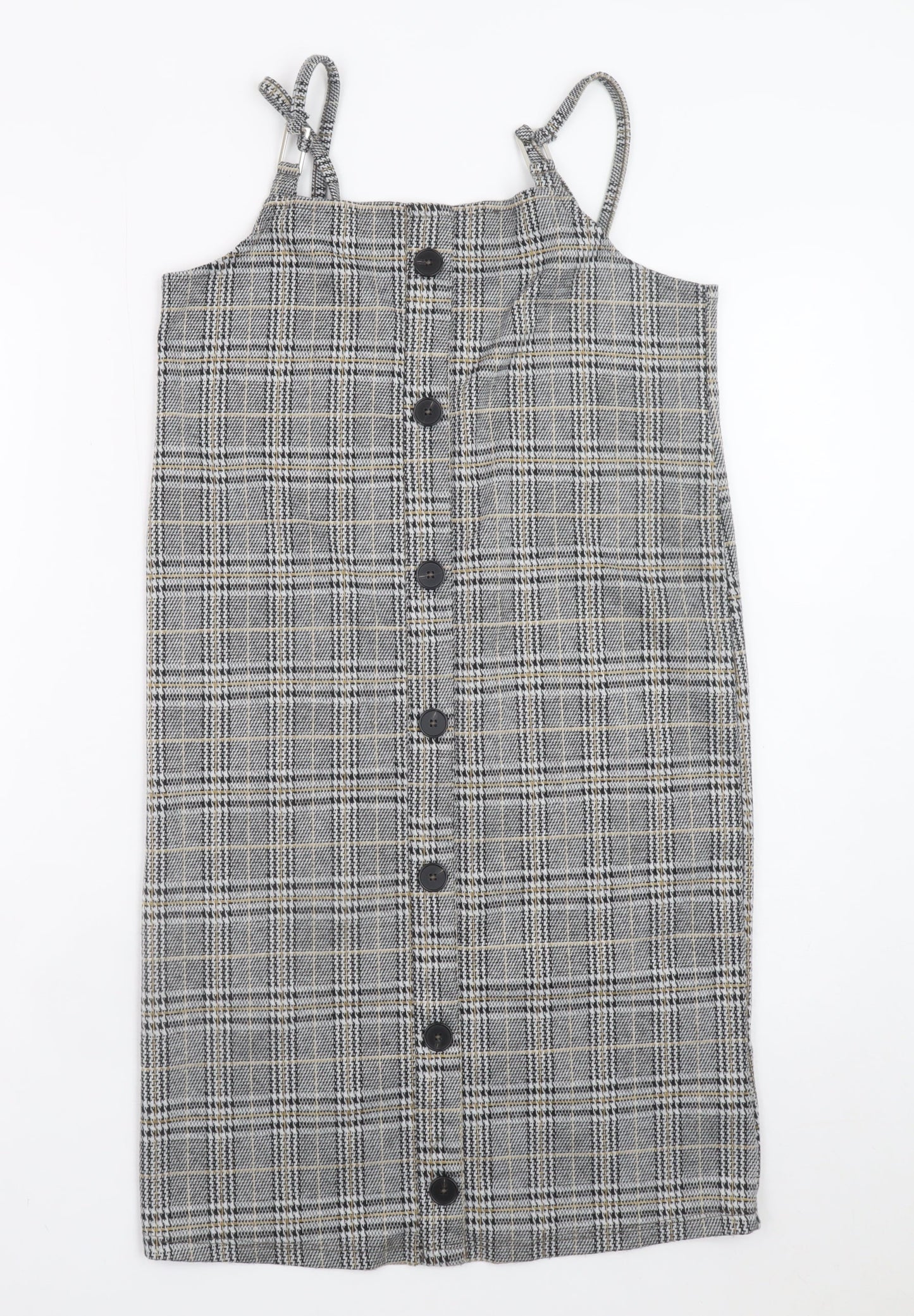 Primark Teens Grey Check Pinafore Dress 12-14 Adjustable Straps