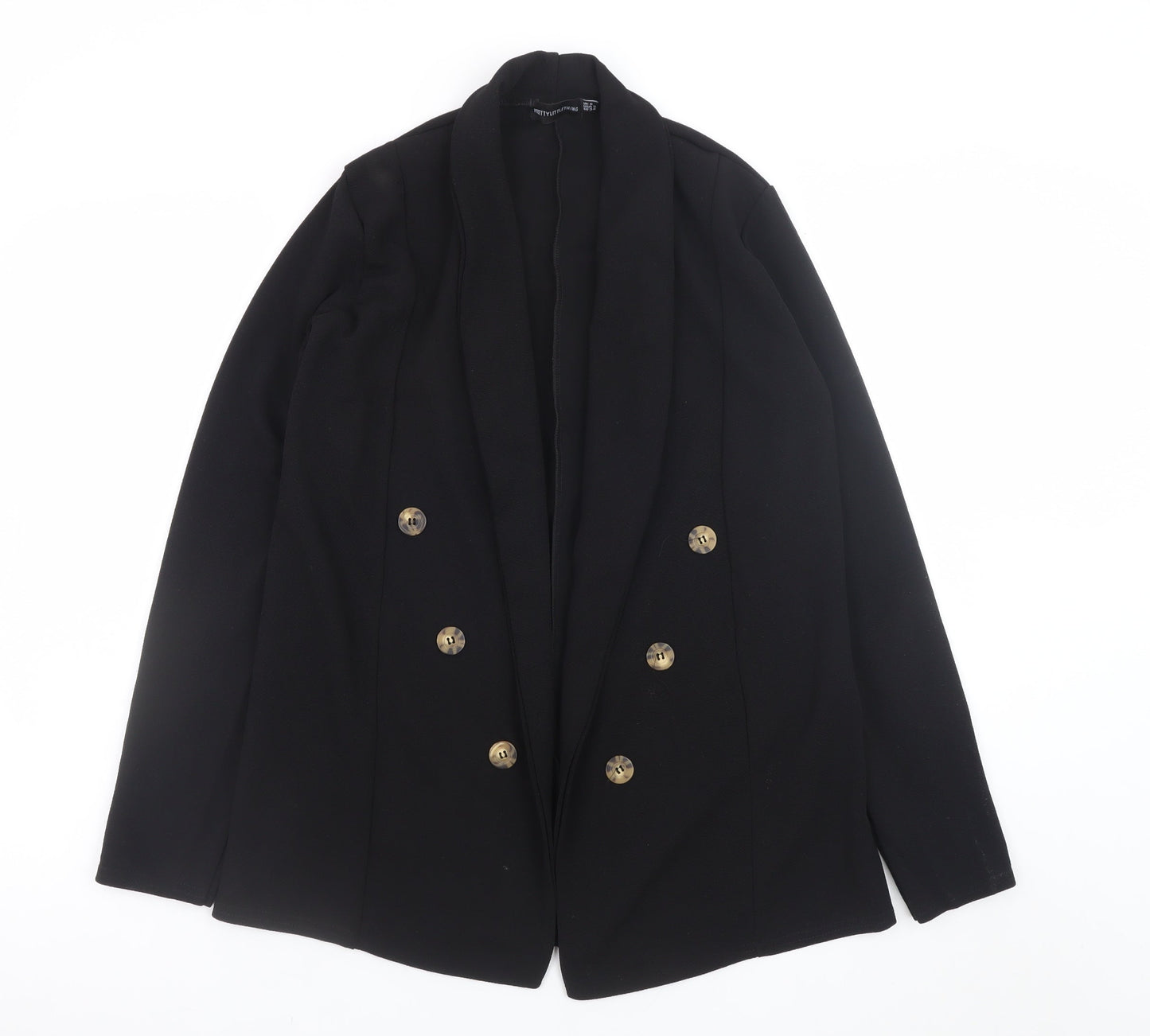 PrettyLittleThing Women’s Black Slim Fit Double Button Blazer UK 6