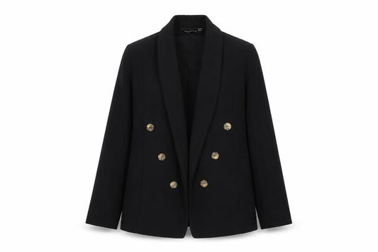 PrettyLittleThing Women’s Black Slim Fit Double Button Blazer UK 6