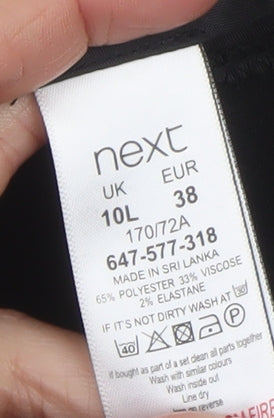 Next Women’s Black Tall Size 10L Stretch Dress Trousers