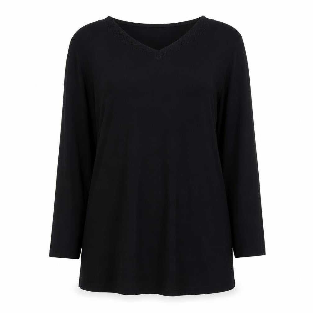 Dunnes Women’s Black Shift Dress Size 10 Long Sleeve Lace Neck