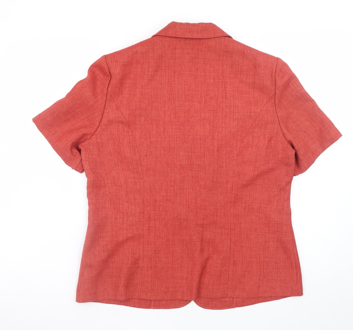 Eastex Women's Red Short Sleeve Collared Blouse UK 12