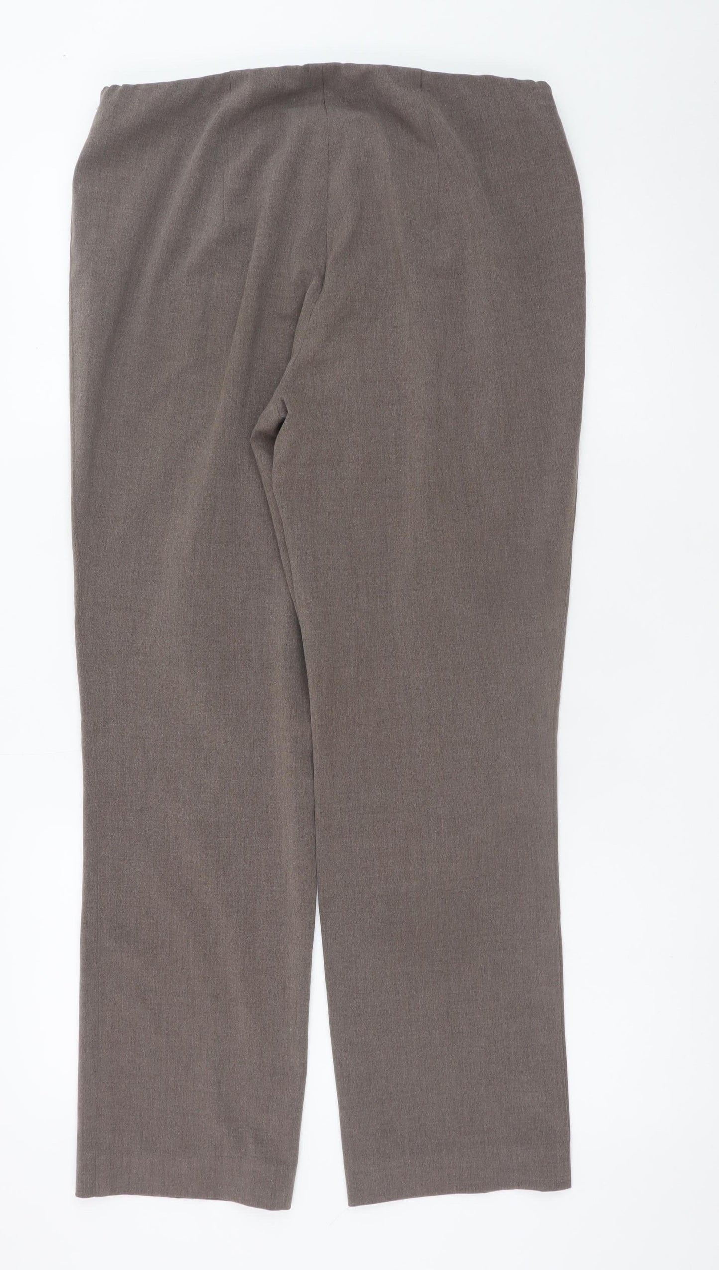 Robell Women’s Brown Straight Leg Stretch Trousers Size 12