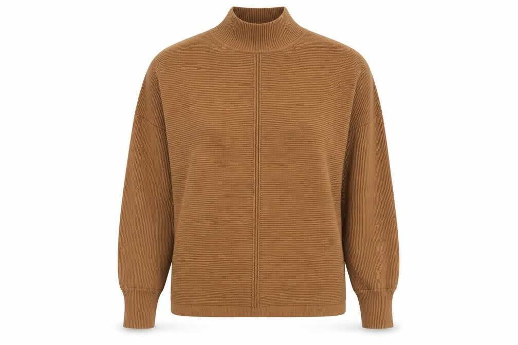 New Look Women Brown Mock Neck Knit Jumper Size S