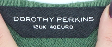 Dorothy Perkins Women’s Green V-Neck Long Sleeve Knit Jumper Size 12
