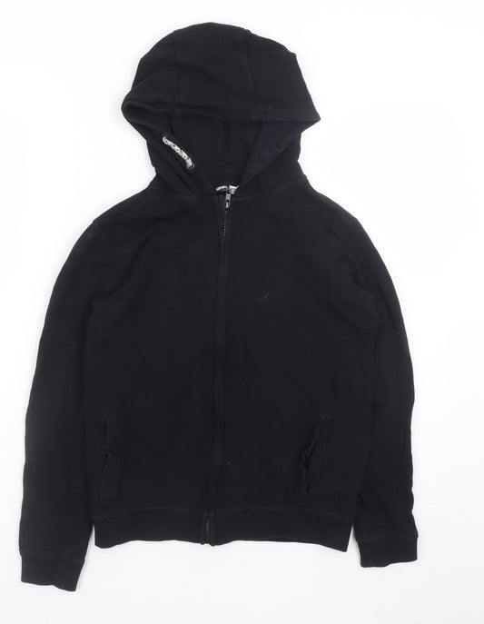 Pep&Co Boys Black Full Zip Hoodie 10-11 Years Cotton Casual Sweatshirt