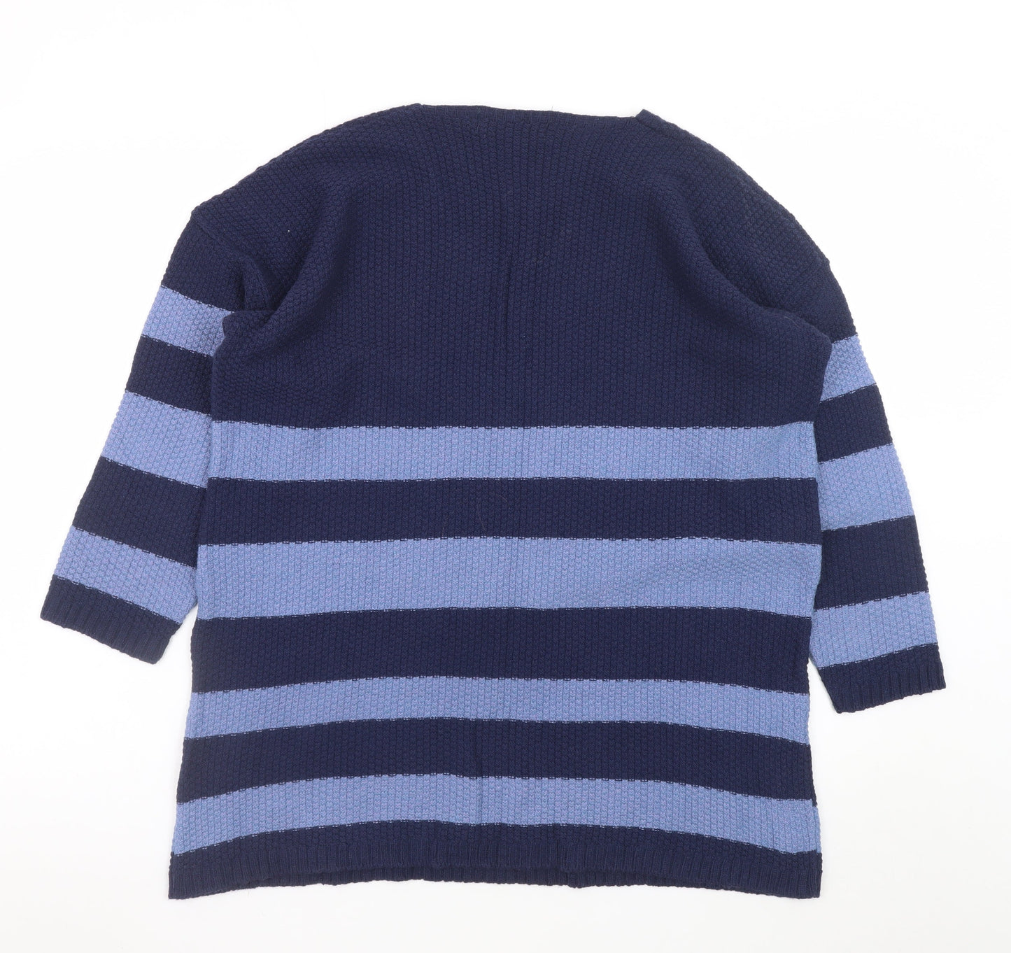 Nova Notte Women's Blue Striped V-Neck Knit Jumper Dress S