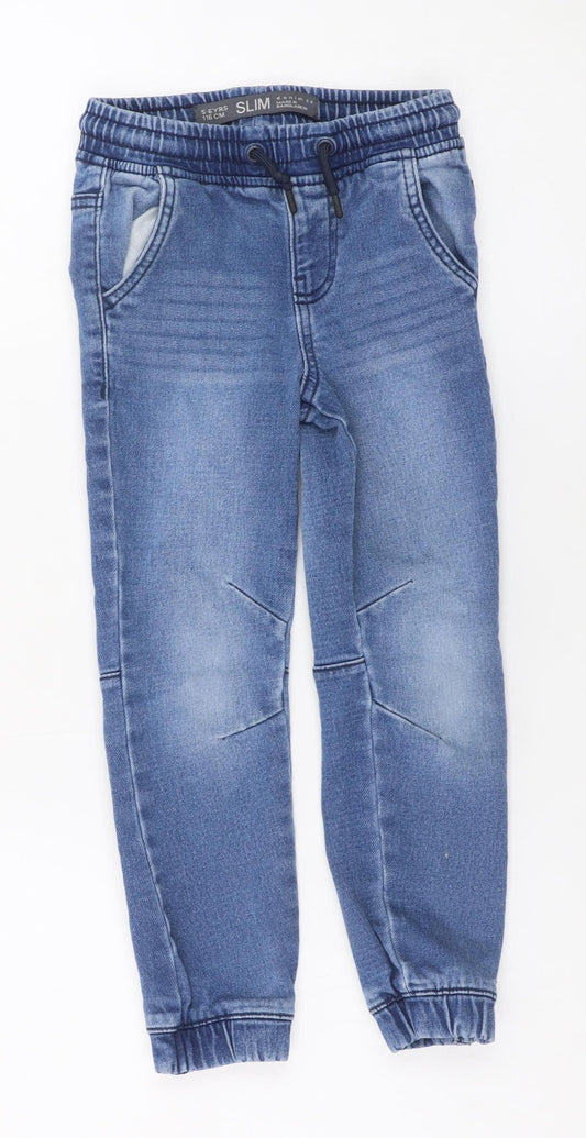 Denim Co Boys Blue Jeans 5-6 Years Slim Fit Drawstring Waist