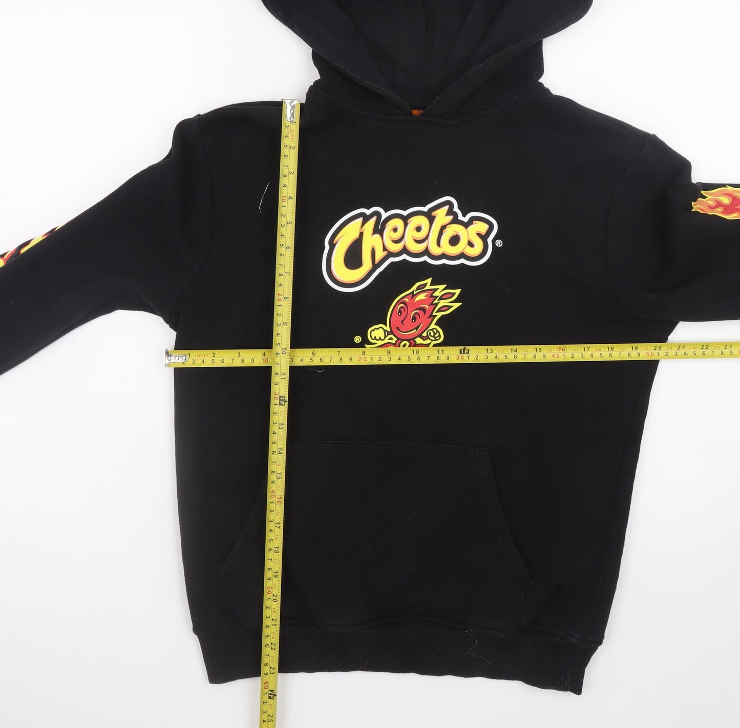 Cheetos Men’s Black XS Pullover Hoodie Graphic Print Fleece