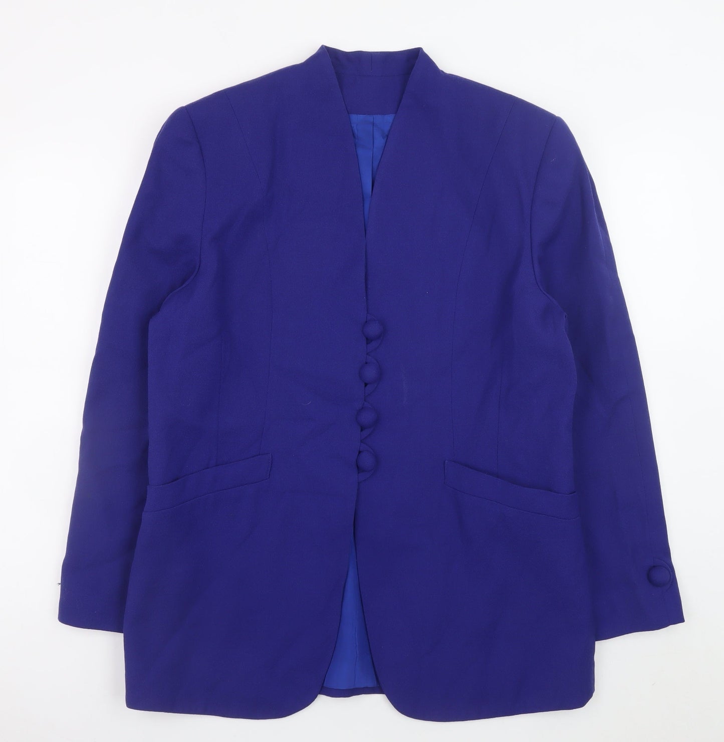 Libra Design Women's Blue Pure New Wool Suit Jacket Size 14