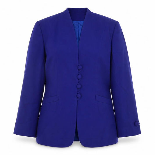 Libra Design Women's Blue Pure New Wool Suit Jacket Size 14