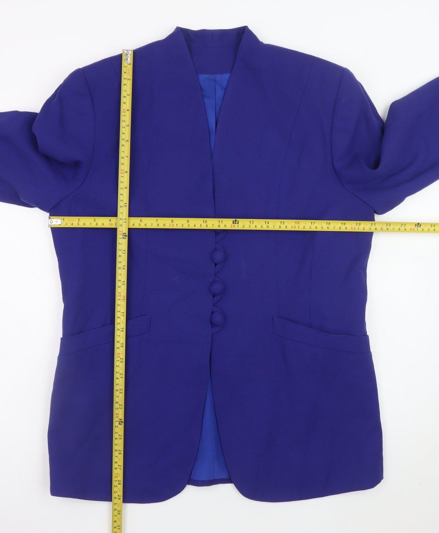 Libra Design Women's Blue Pure New Wool Suit Jacket Size 14