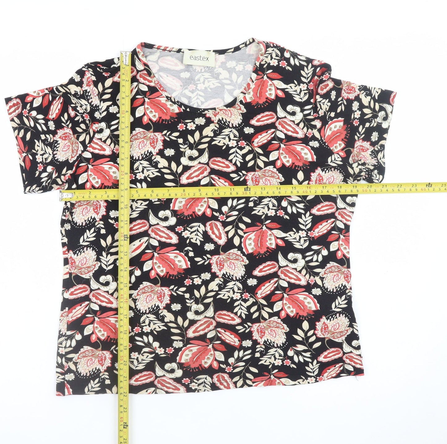 Eastex Women's Multicoloured Floral Jersey T-Shirt Size 12