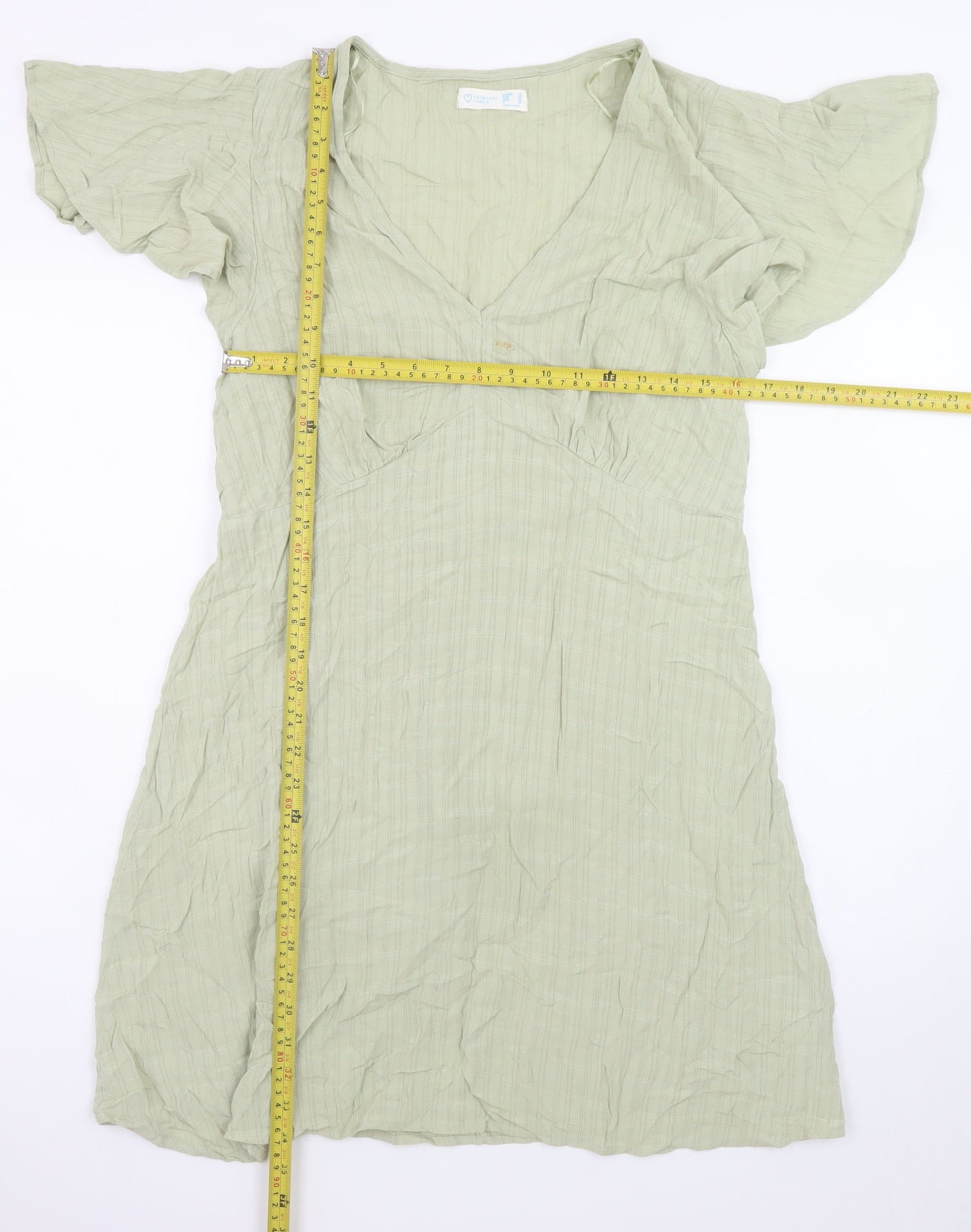 Primark Women Green A-Line Cotton Knee Length Summer Dress Size 16