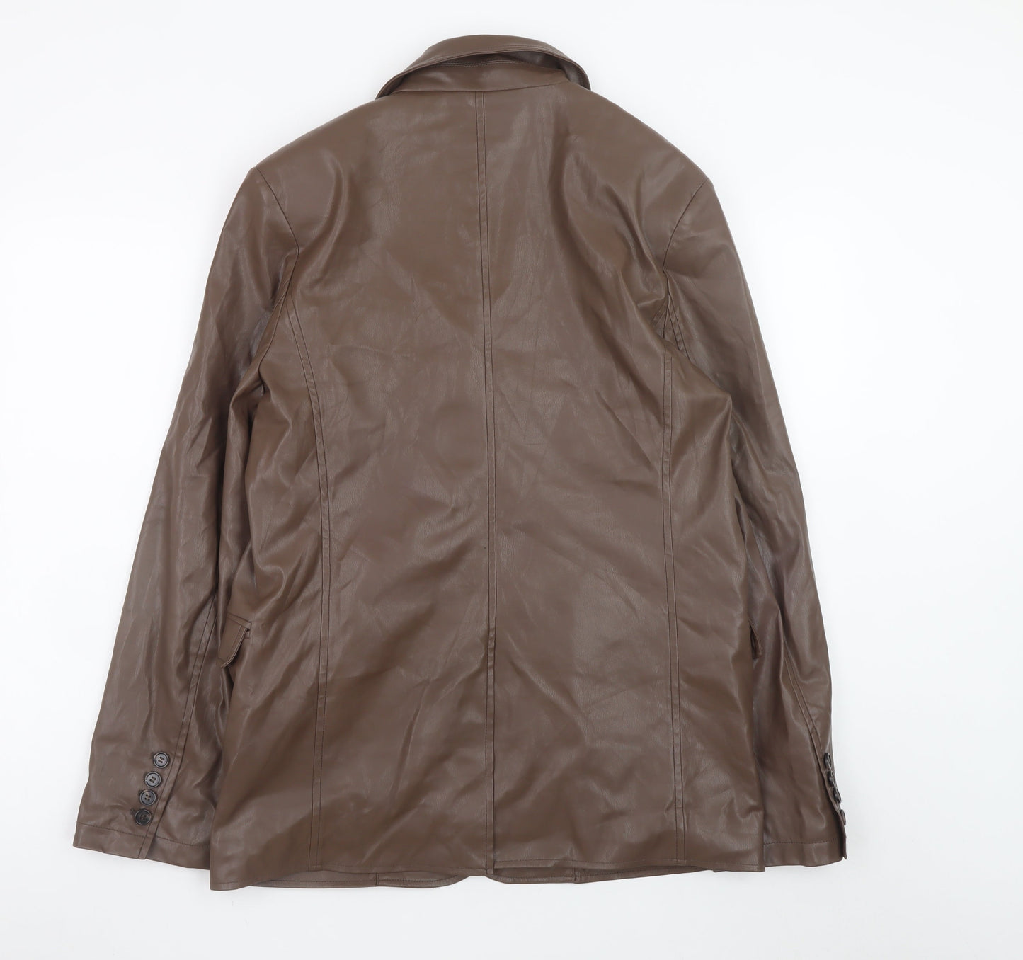 ASOS DESIGN Women’s Brown Faux Leather Blazer UK 10 Regular Fit