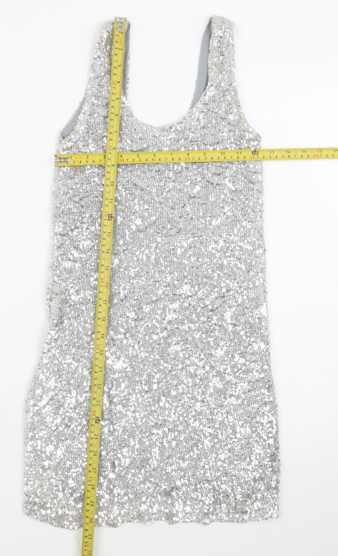 John Zack Women’s Silver Sequin Bodycon Dress Size 8 Partywear