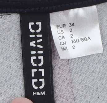 H&M Divided Women's Blue Check A-Line Short Sleeve Dress Size 6