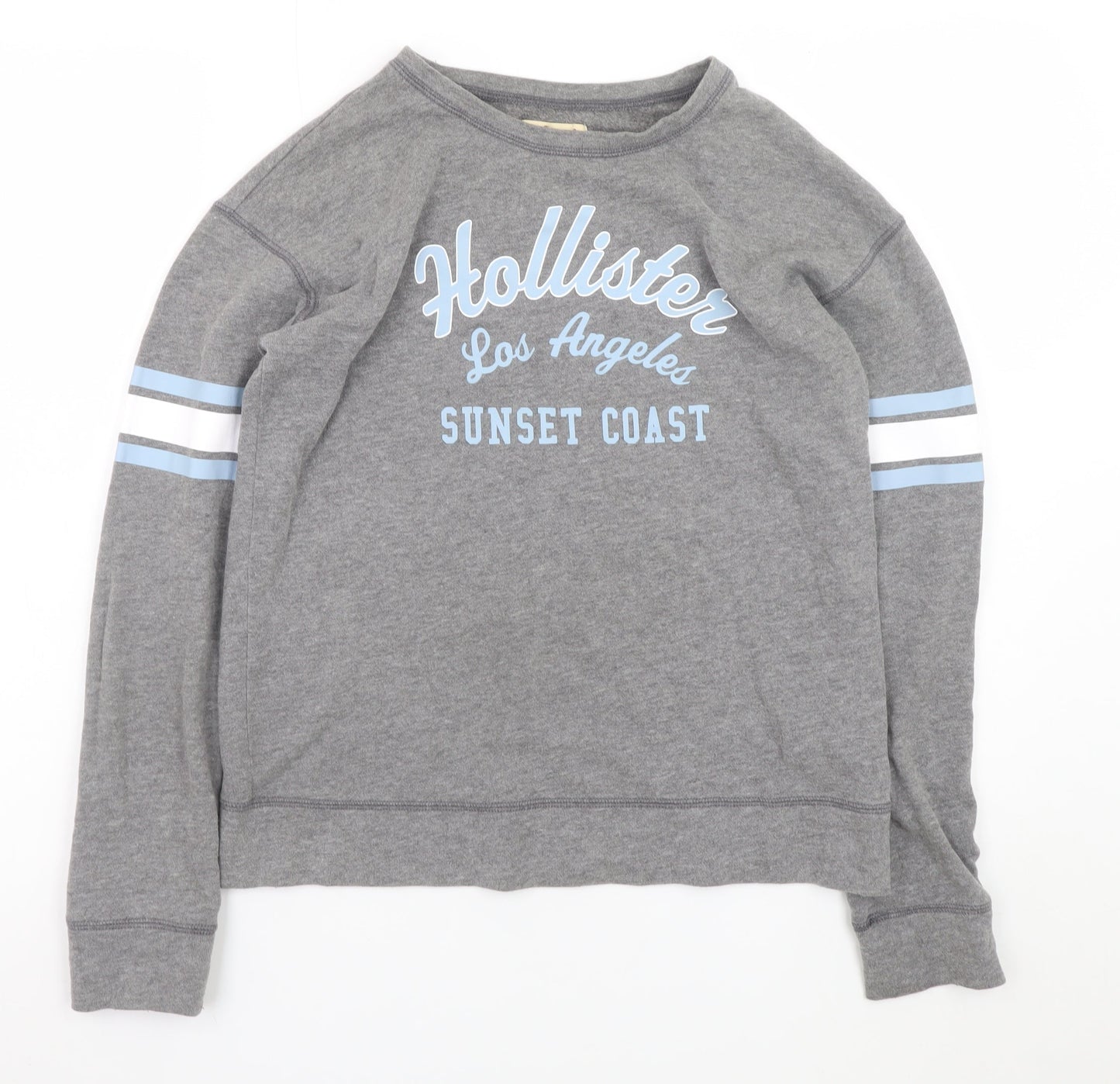Hollister Women Grey Pullover Sweatshirt Small Los Angeles Print