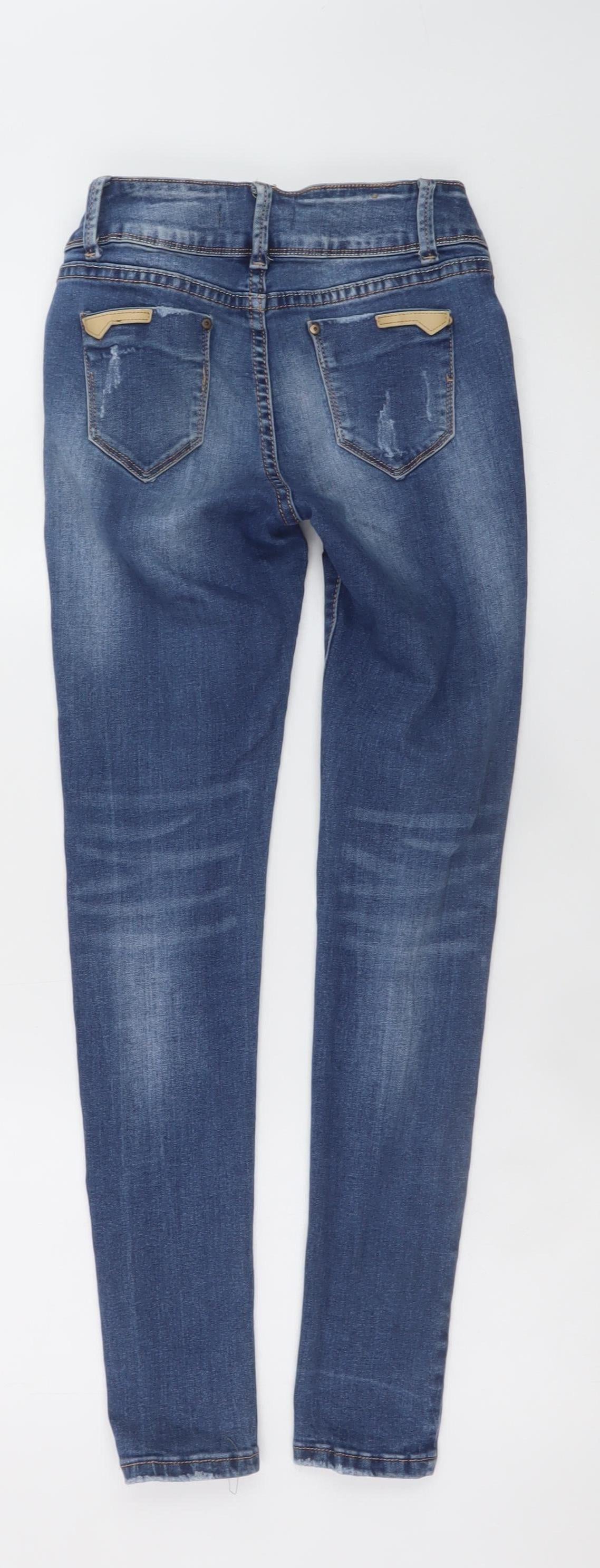 Hello Miss Women’s Blue Distressed Skinny Denim Jeans Size 8
