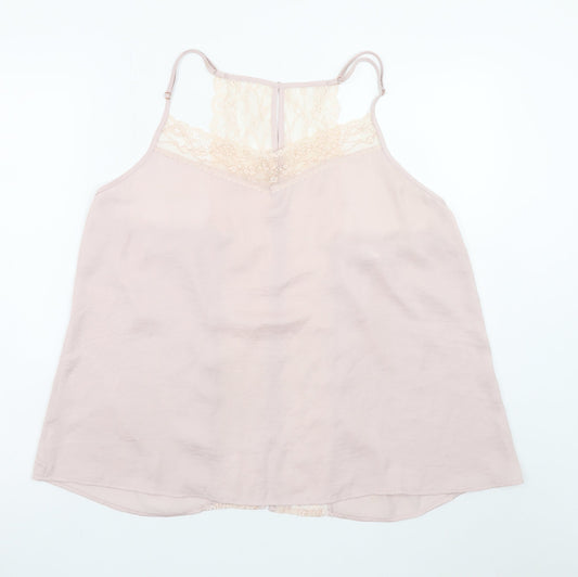 Secret Possessions Womens Plus Pink Lace Cami Top Size 18-20