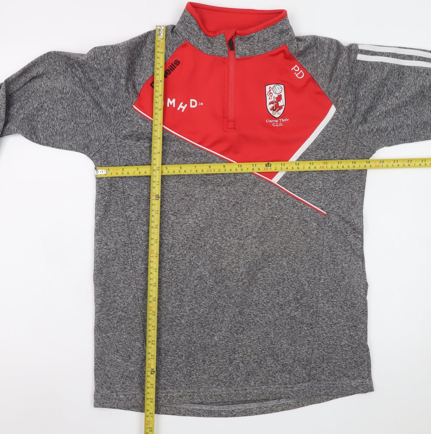 O'Neills Men's Grey Red 1/4 Zip Sports Sweatshirt Size S