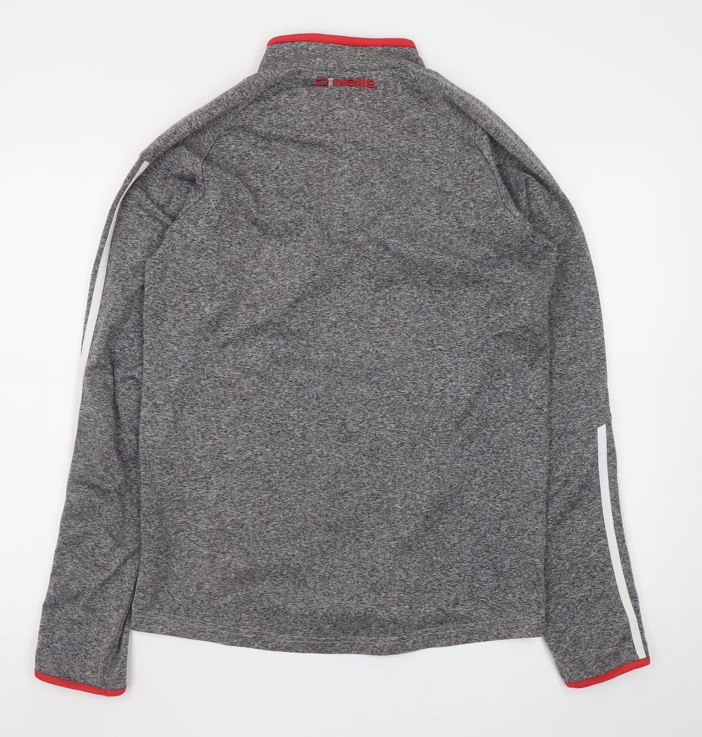 O'Neills Men's Grey Red 1/4 Zip Sports Sweatshirt Size S