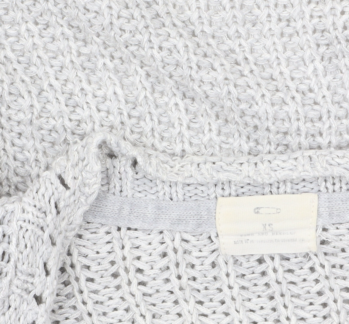 Women’s Grey Knit Open Cardigan S - Loose Fit Lightweight Jumper