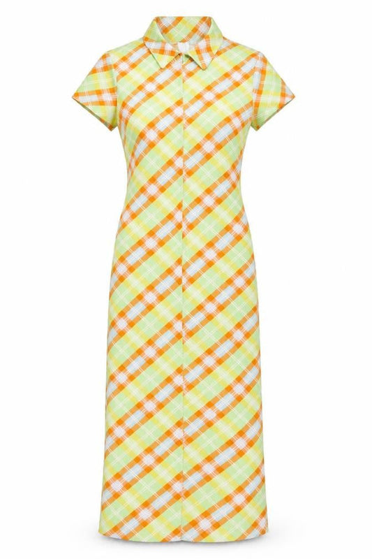 Collusion Women’s Multicoloured Check Midi Shirt Dress UK 10