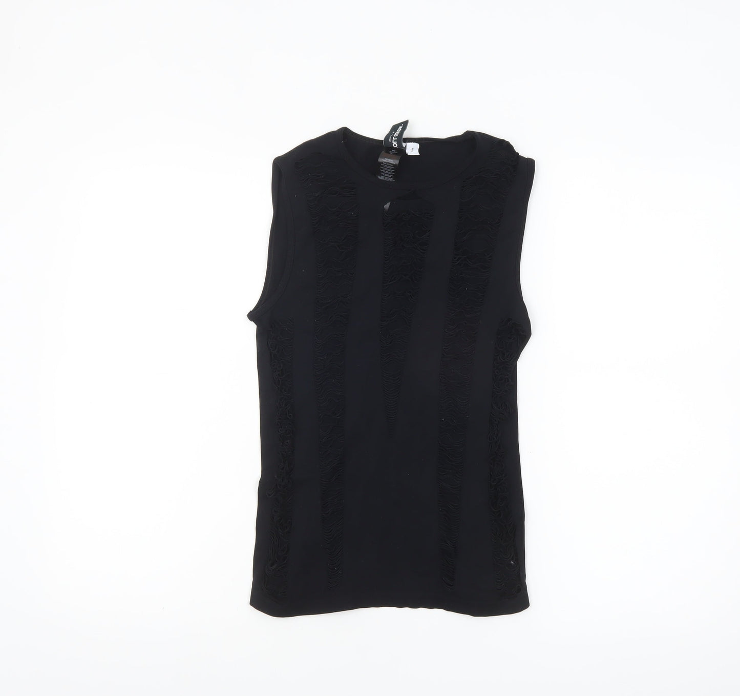 Collusion Women's Black Sleeveless Slim Fit Tank Top M/L