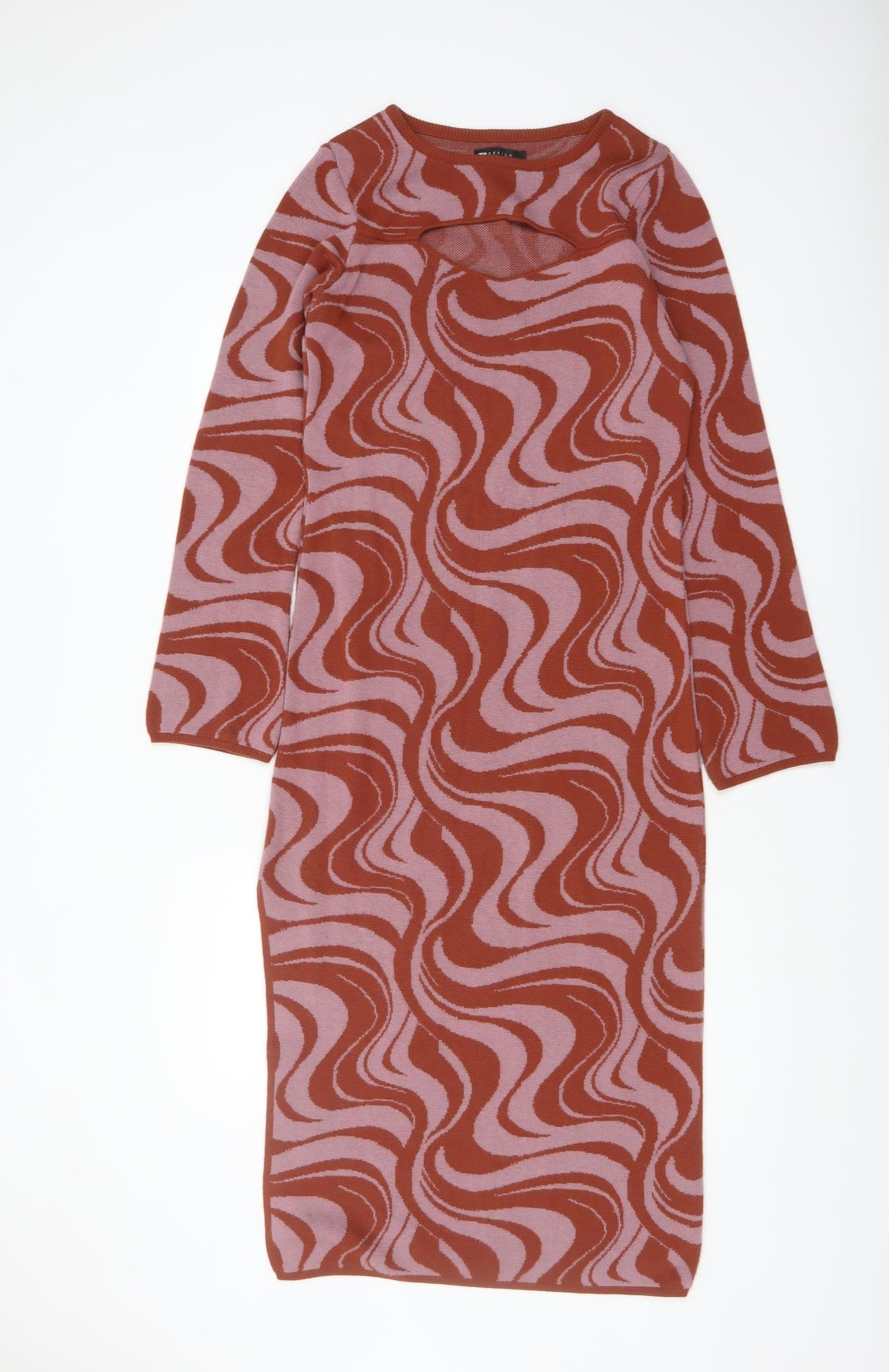 Capri Women’s Multicoloured Midi Bodycon Knit Dress Size M