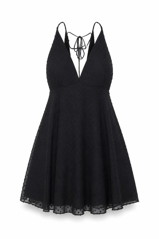 ASOS Women’s Black Size 10 Sleeveless V-Neck Short Slip Dress