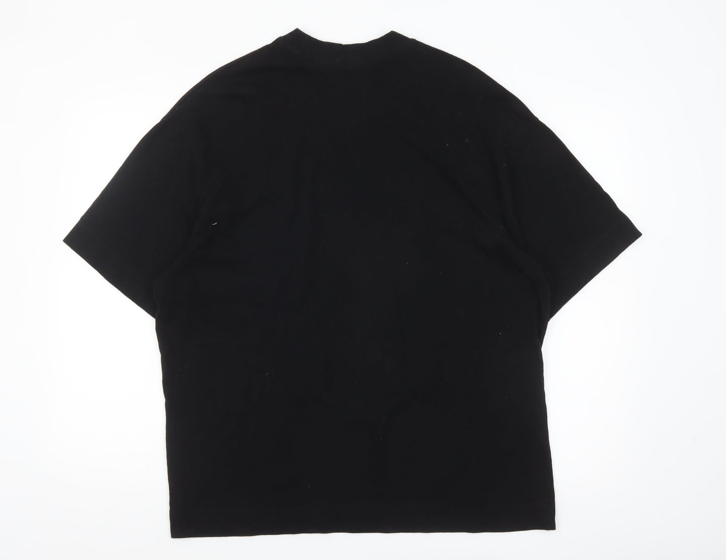 Collusion Men's Black Graphic Skull Surf Relaxed Fit T-Shirt XS