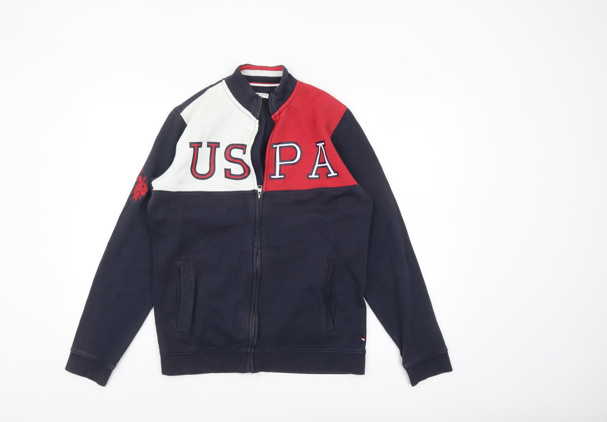U.S. Polo Assn. Boys Navy Blue Colourblock Track Jacket 14-15 Years