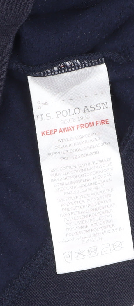 U.S. Polo Assn. Boys Navy Blue Colourblock Track Jacket 14-15 Years