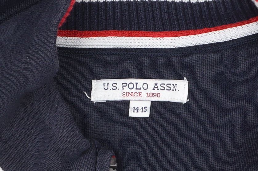 U.S. Polo Assn. Boys Navy Blue Colourblock Track Jacket 14-15 Years